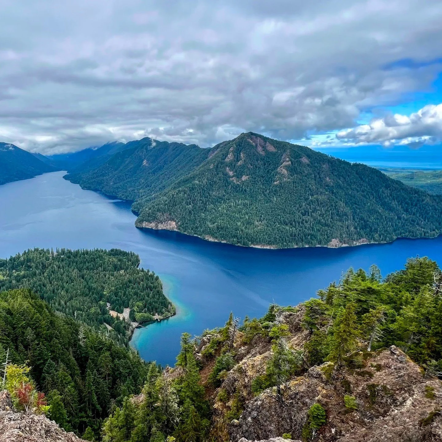 Beast hike up to the top of Mount Storm King in Olympic National Park. We were rewarded with insane views of Lake Crescent and Whiskey Jack birds landing in our palms.