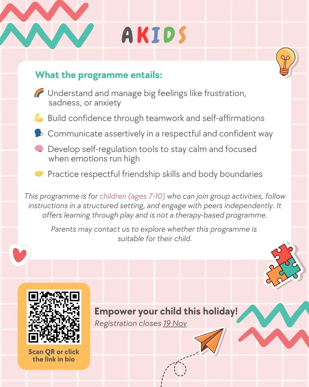 AKIDS December Holiday Programme for Kids (Ages 7–10)