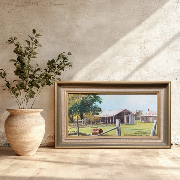 John Hansen painting - Farm Shed
