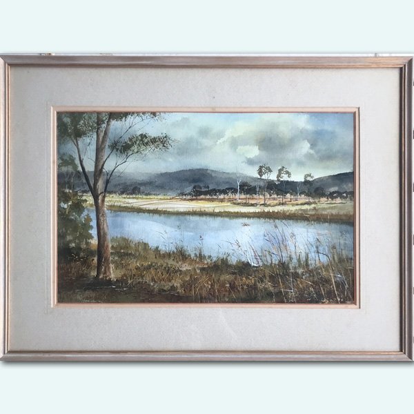 artist noel law painting look there's an egret jellat tathra australian landscape. Ausartwork Katoomba shop