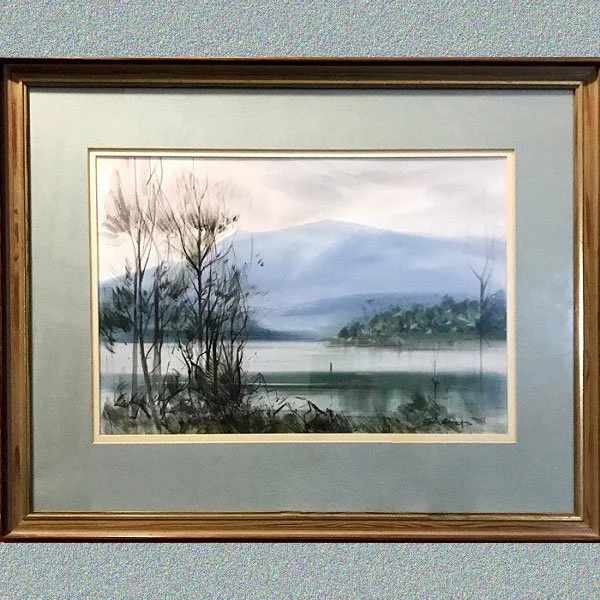 John Borrack painting - Blue Evening, Wallaga Lake