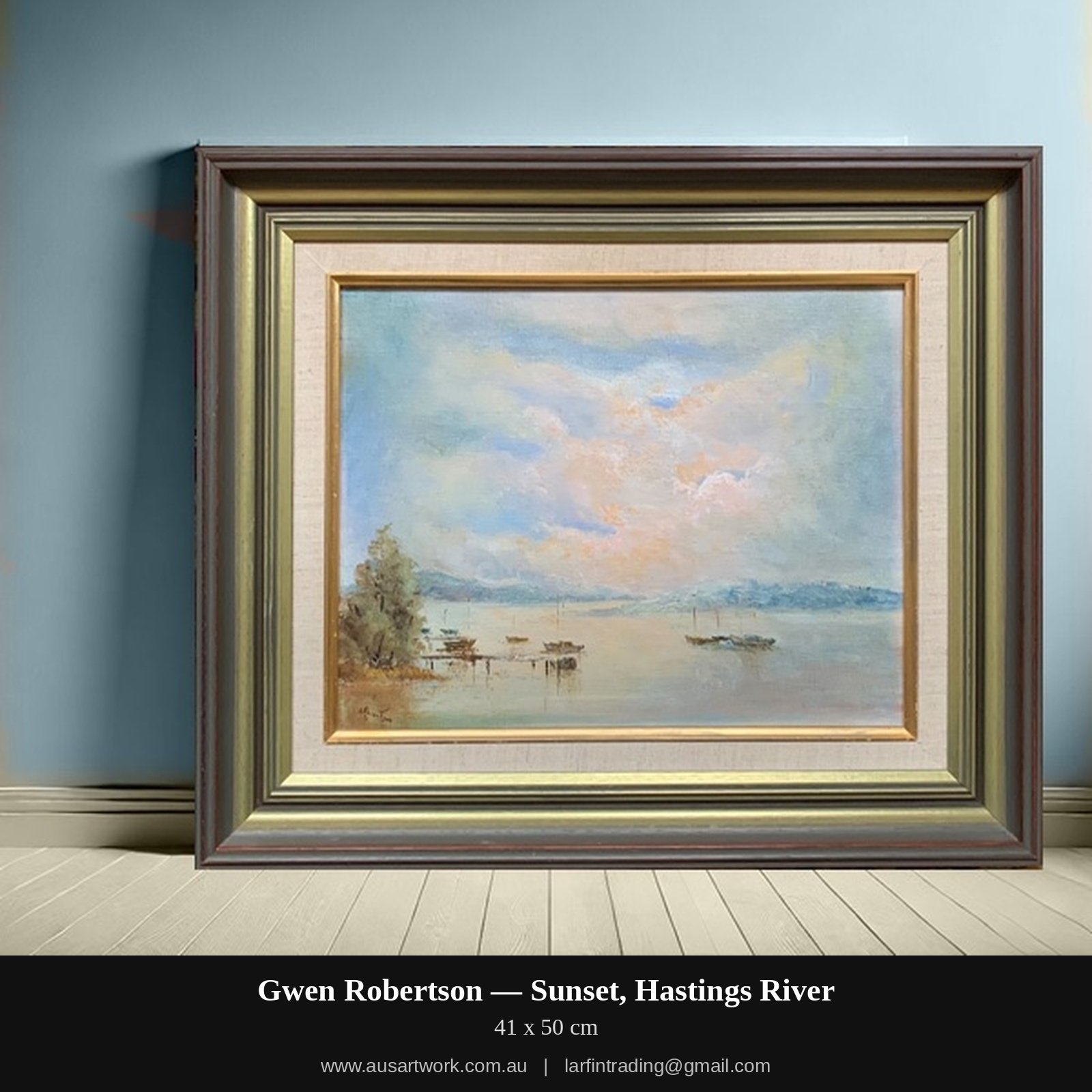 Gwen Robertson painting - Sunset On the Hastings River
