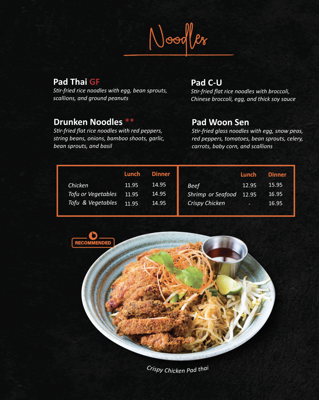 Sweet Rice Menue Stand Menu — Sweet Rice Charlestown