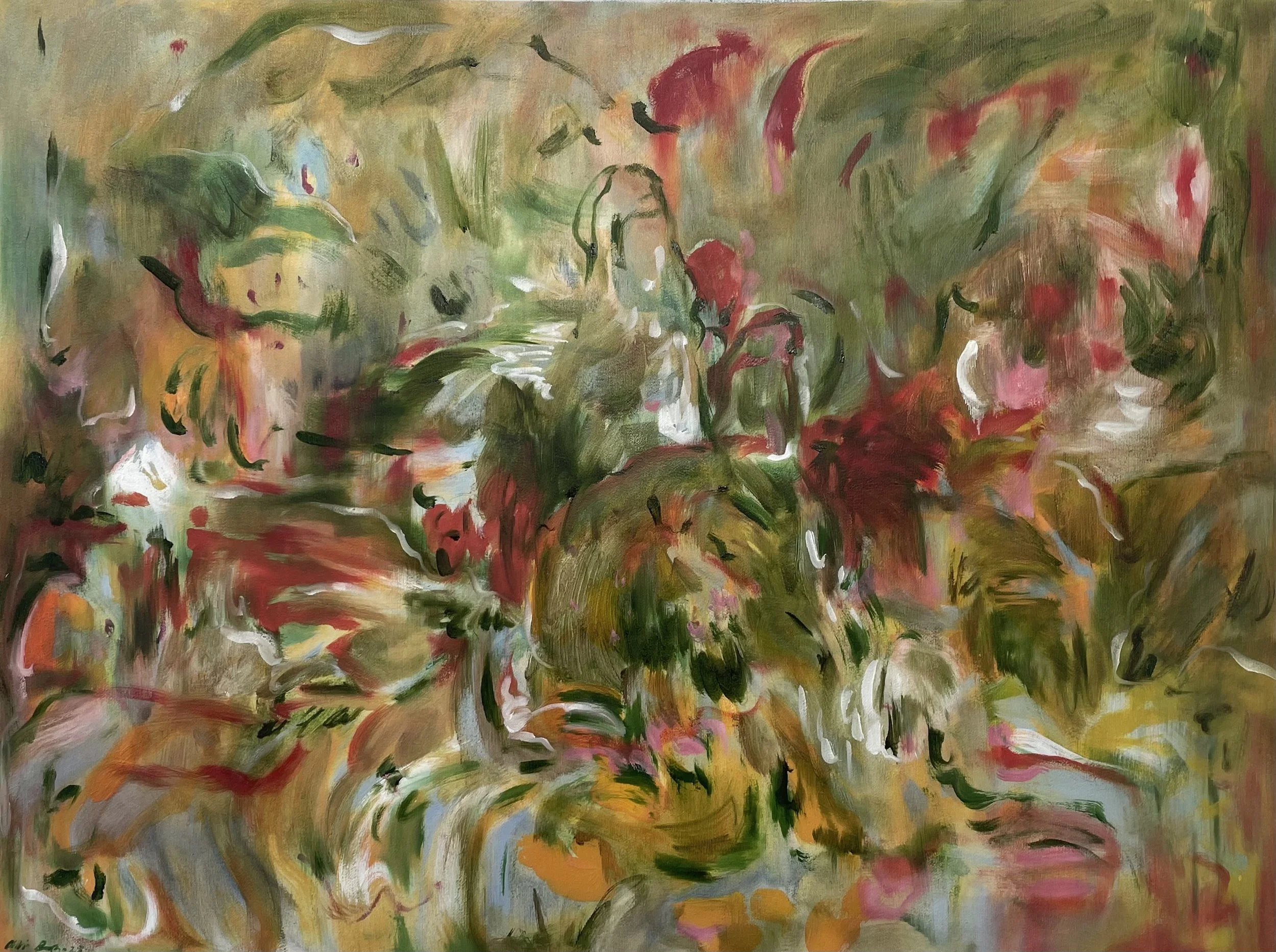 When your feet eventually touch the sun, 2025
Oil and oil stick on canvas
75.5 x 100 x 4 cm