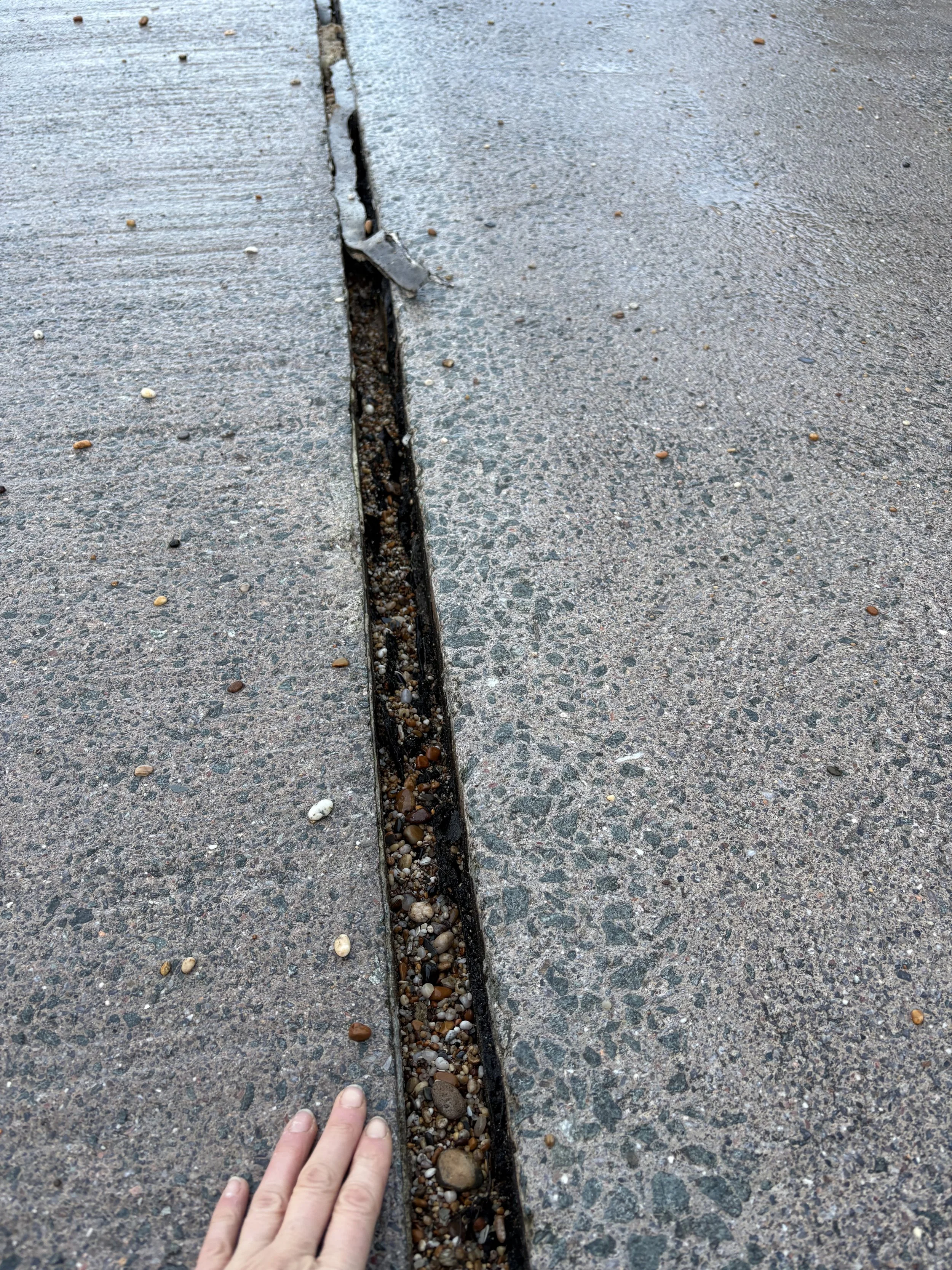 The cracks along the seafront were opening up again