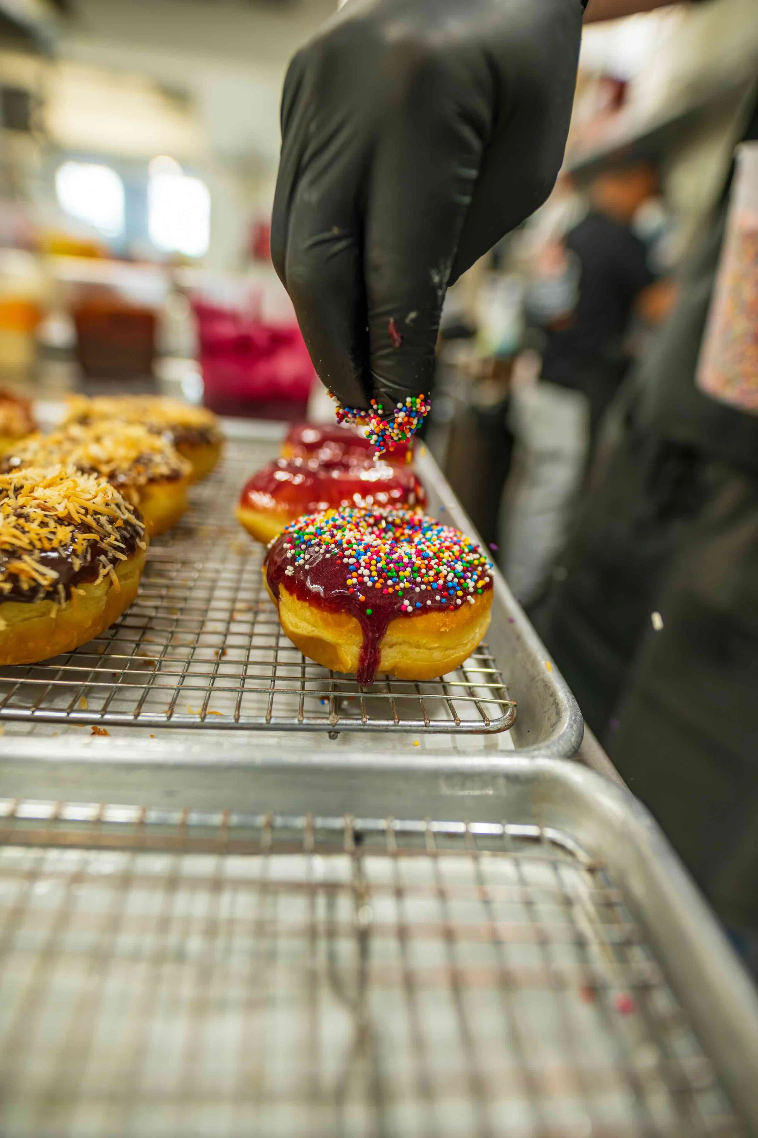 Our huckleberry sprinkle beef fat donut is a unique Montana flavor. Come pick up a donut while they're still in the case.