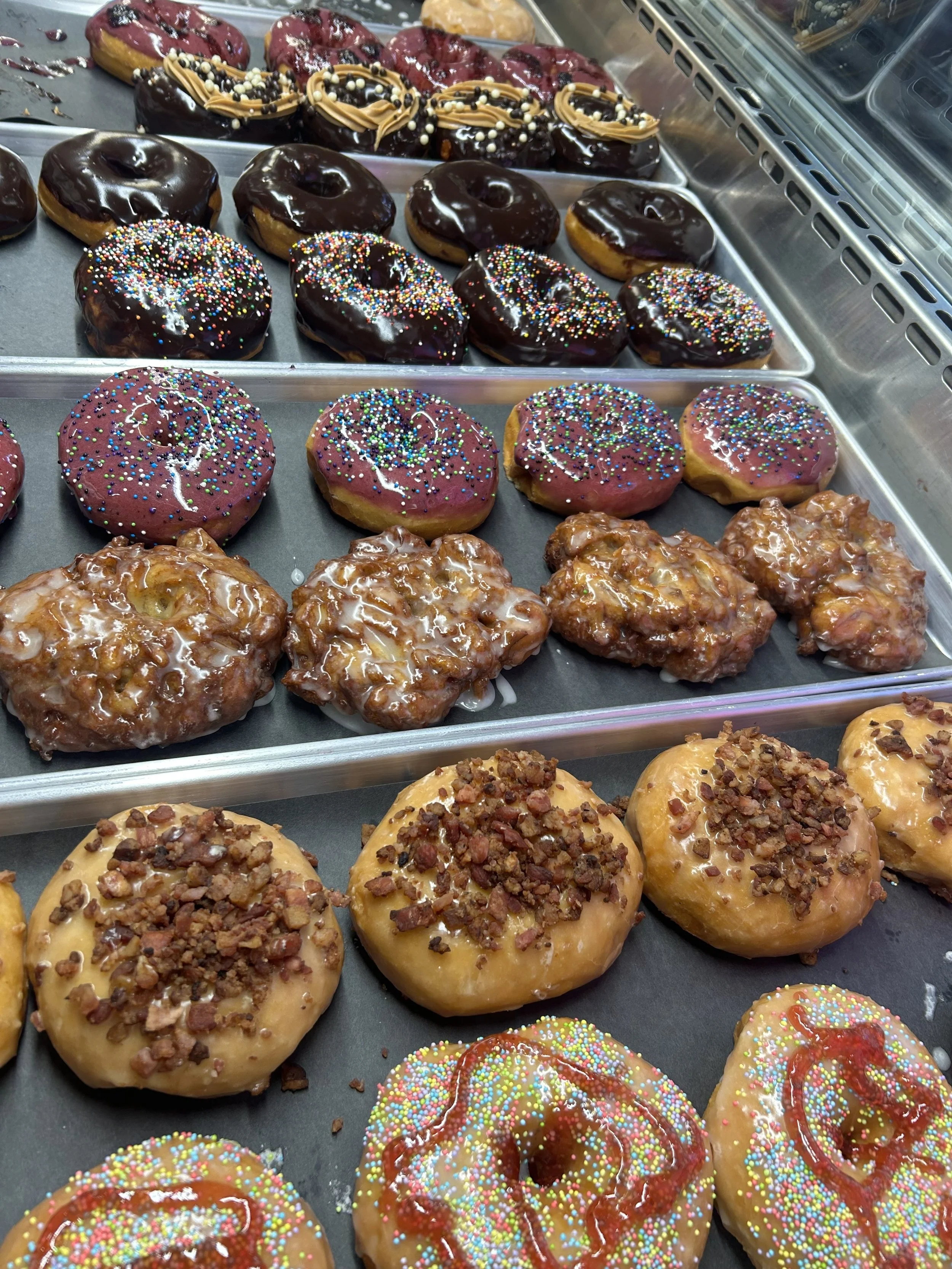 Beef Fat donuts in the donut case at Lone Peak Provisions in Bozeman, Montana.