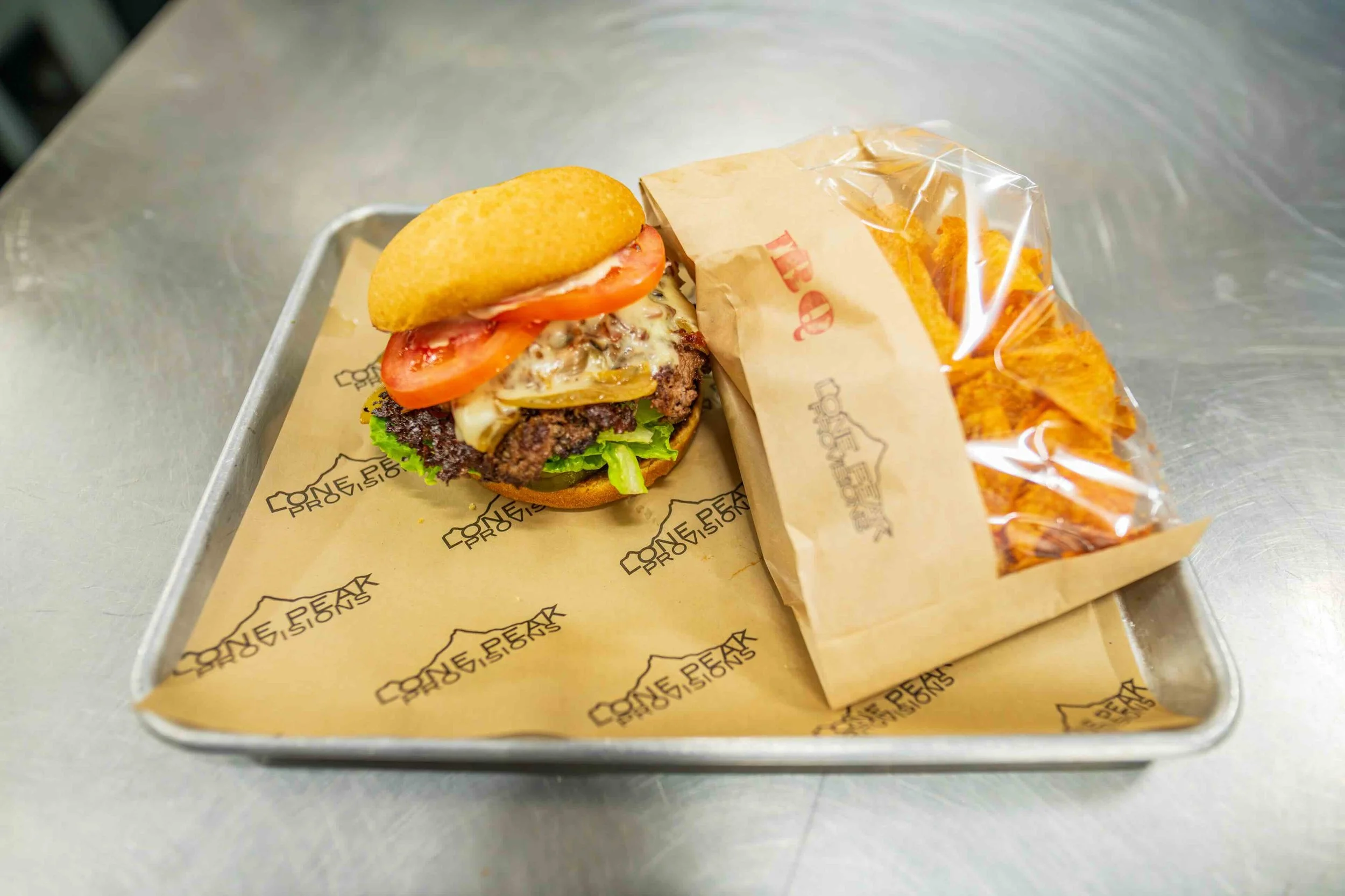 We offer several burger options, like the Farmer's burger pictured here. Check us out for lunch next time you are in Bozeman or Four Corners Montana.