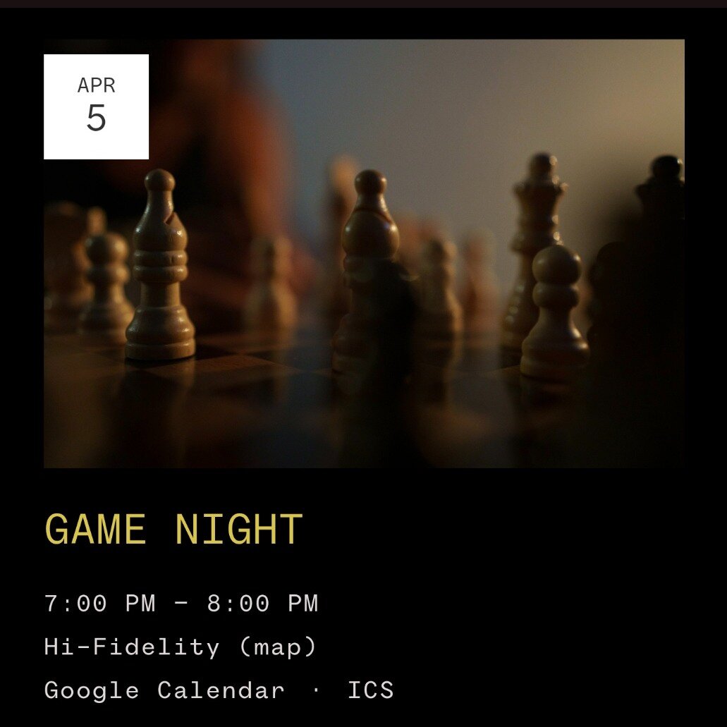 🎲✨ It's Game Night at Hi-Fidelity! ✨🎲

Looking for a way to kick off your weekend with fun and friends? Join us every Friday from 5-7 pm for Game Night! 🕹️🍻

We've expanded from Magic the Gathering to ALL games and board games. Bring your own fav