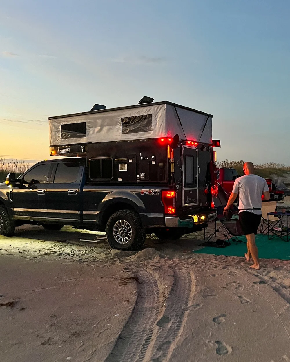 Fall camping trip looked a little different this year. ⛺️🚚🌊🦀☀️