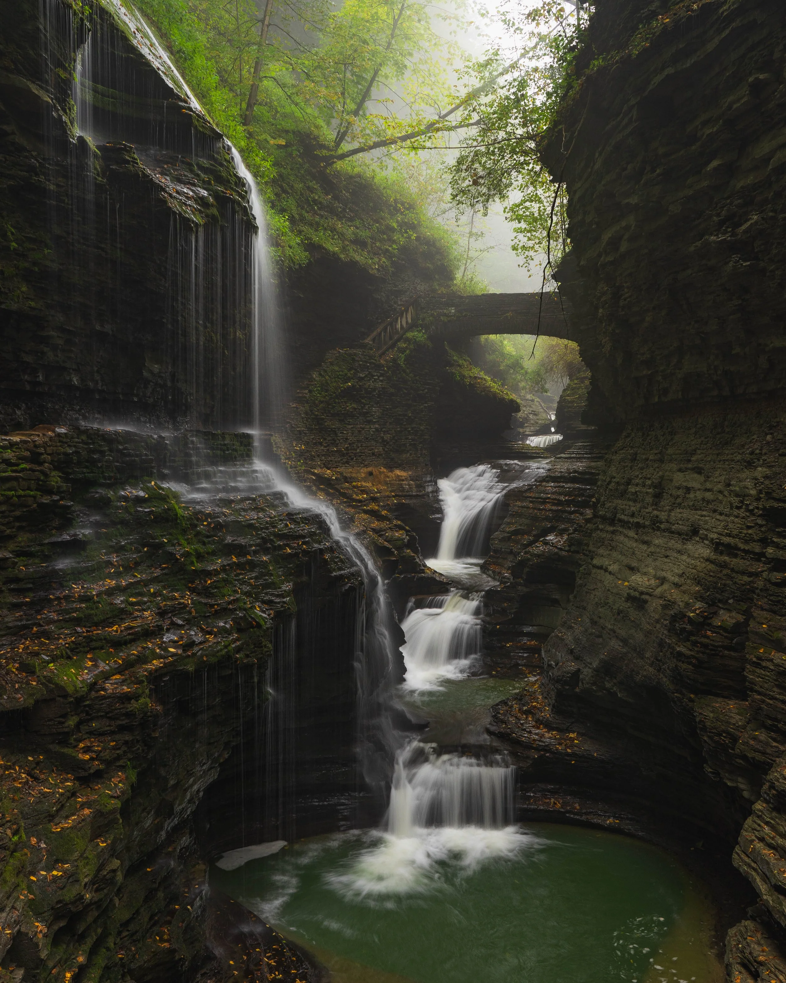 New York Watkins Glen Waterfall Bridge Gorge.jpg