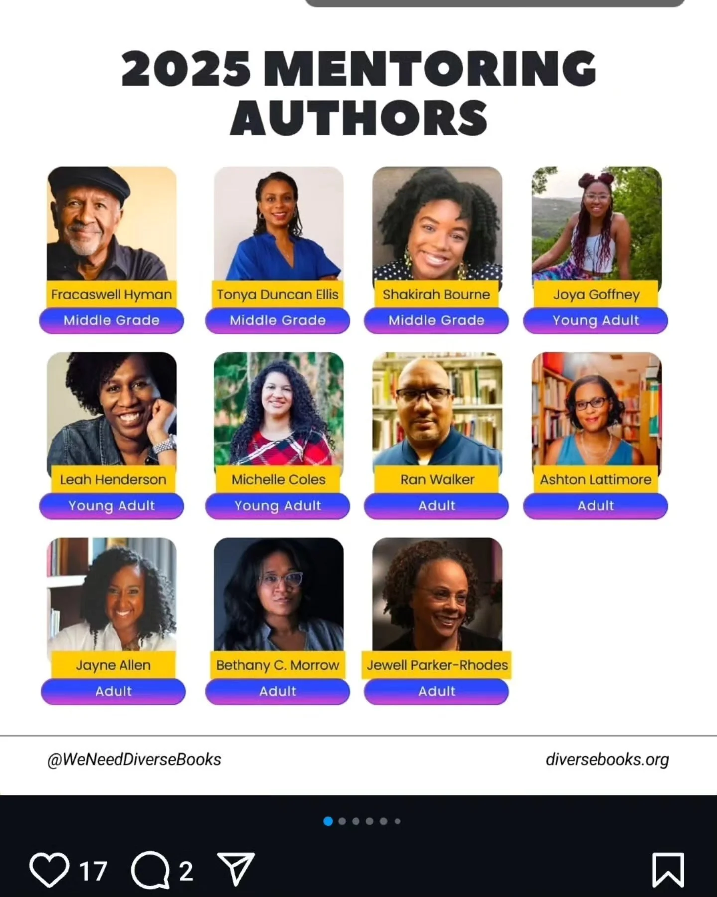 Professional update:
1. I'm participating in WNDB's (We Need Diverse Books) mentorship again, among some other great authors. For a chance to work with a published author on your work-in-progress, apply with @weneeddiversebooks by July 1st.
2. My fou