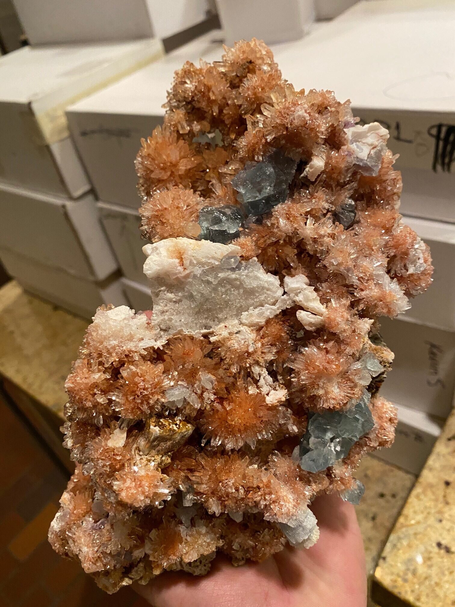 Incredible Creedite with Fluorite – available