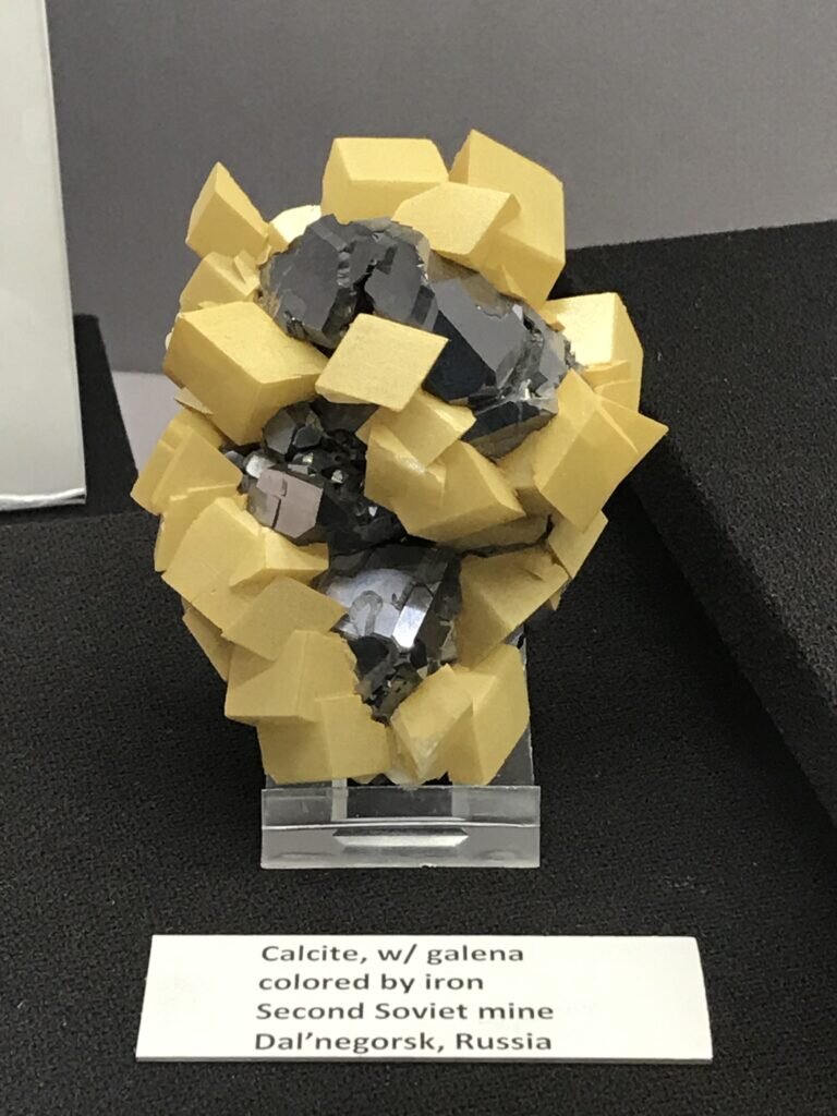 Galena and Calcite – In the Cincinnati Museum display