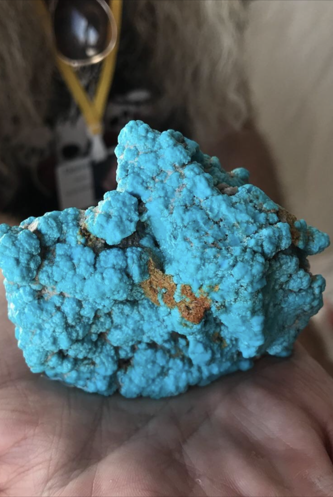Crystallized turquoise from Mexico. Will debut these at Tucson Mineral City Show.