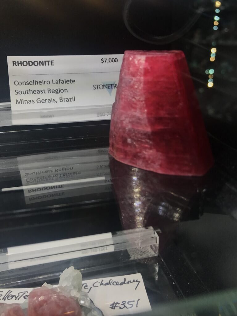 Rhodonite at StoneTrust looks like a frozen Strawberry Popsicle. Yum!!