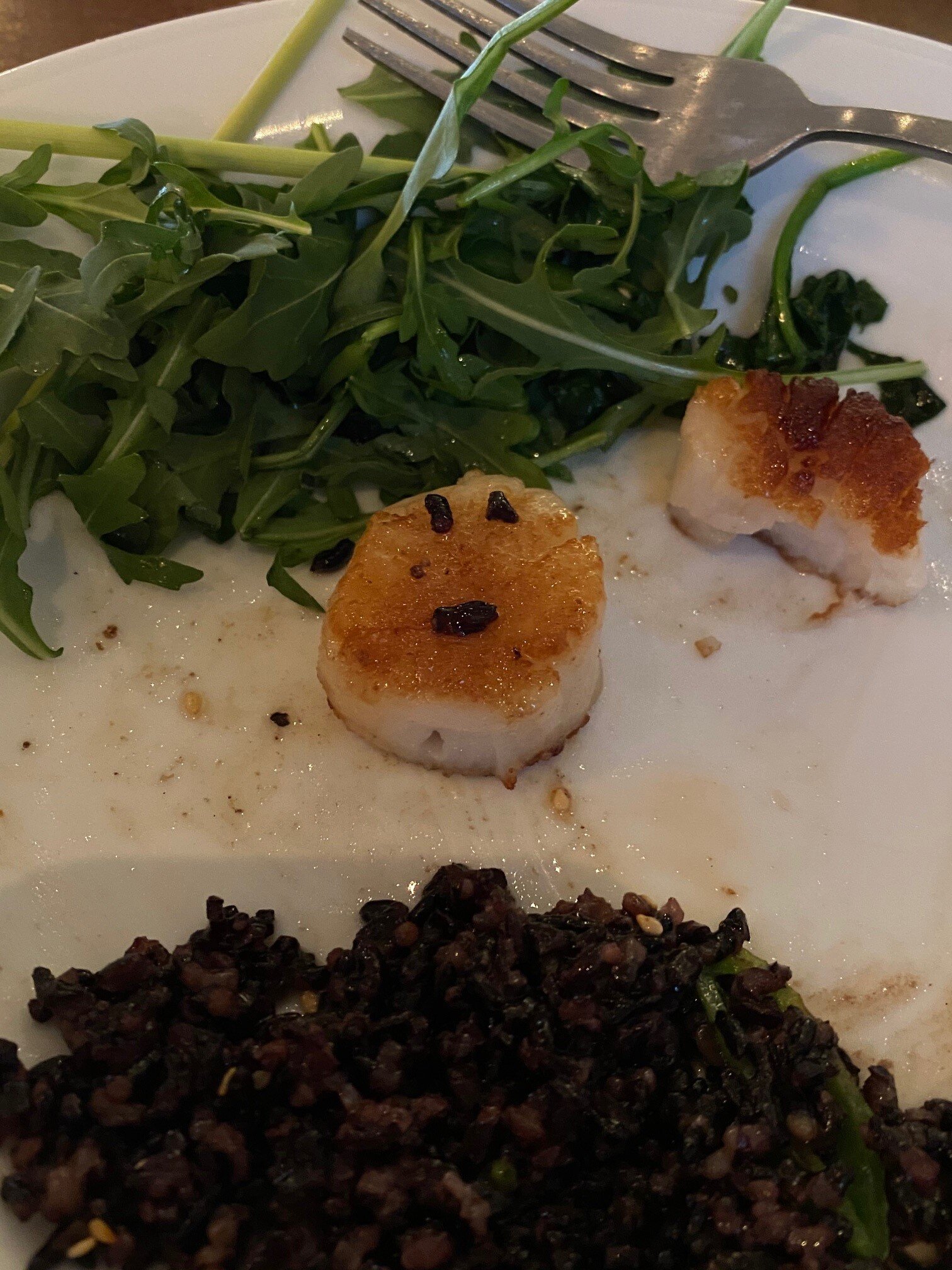 Flipped my scallop and it said "hello"