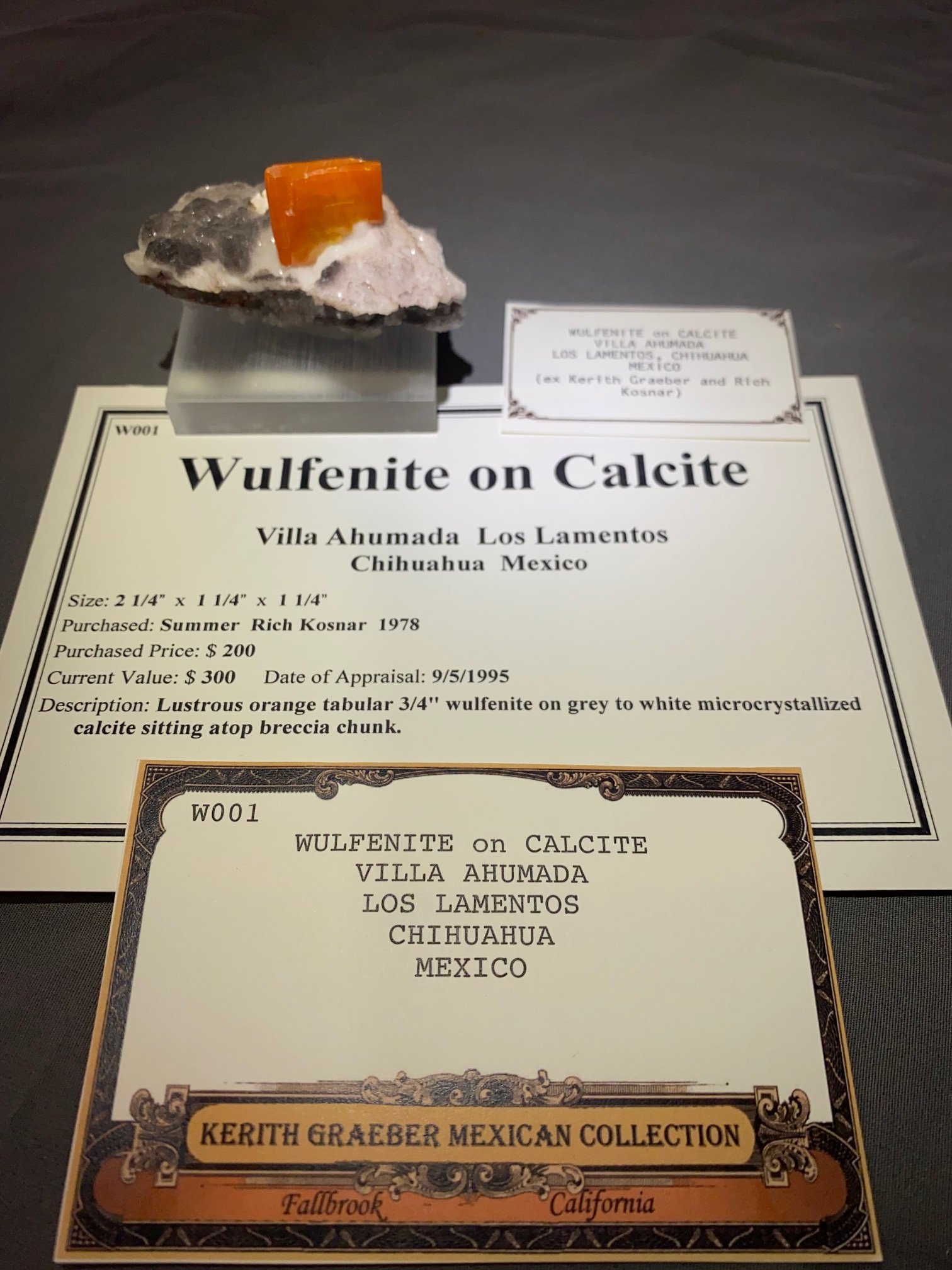 Kerith wulfenite, available