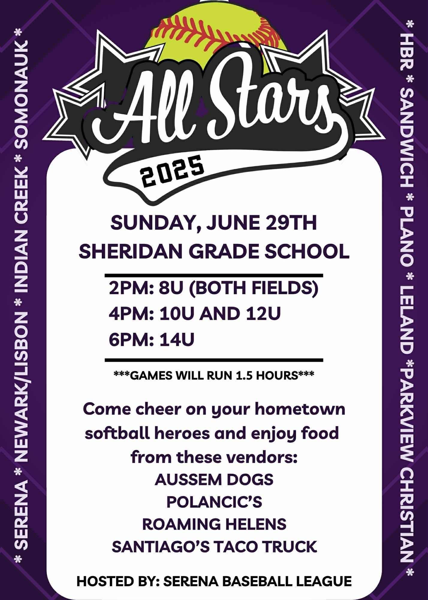 Serena Baseball League All-Star Games