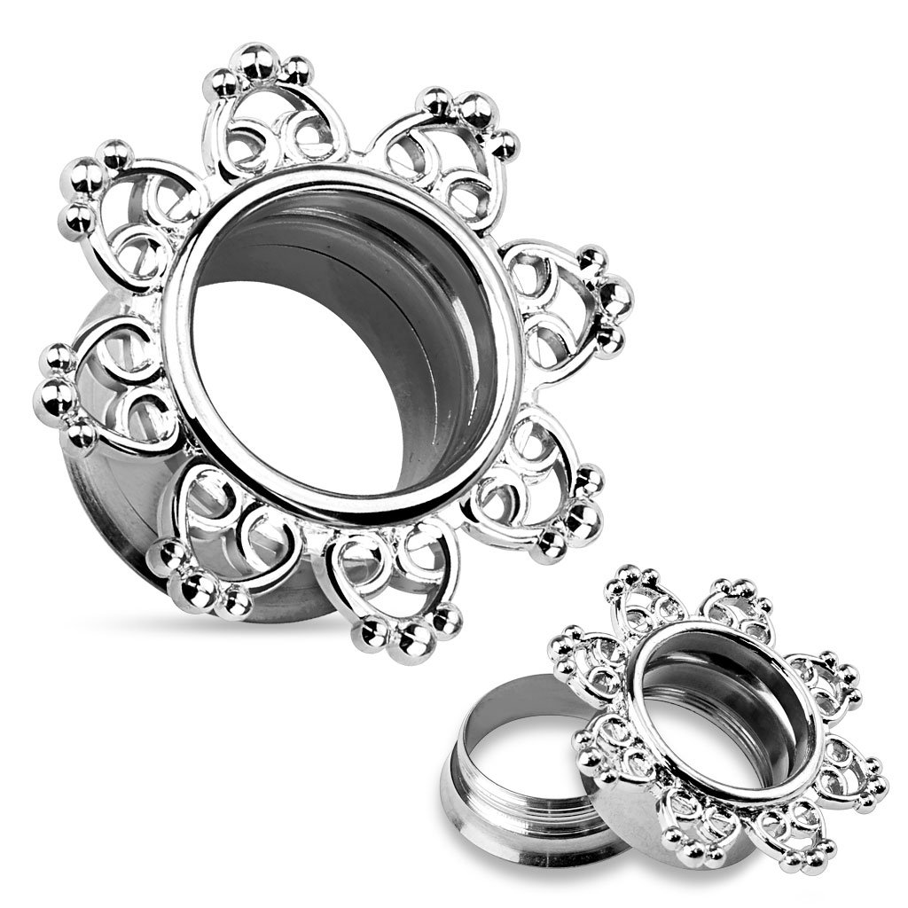 Tribal Hearts 316L Stainless Steel Screw Back Plug