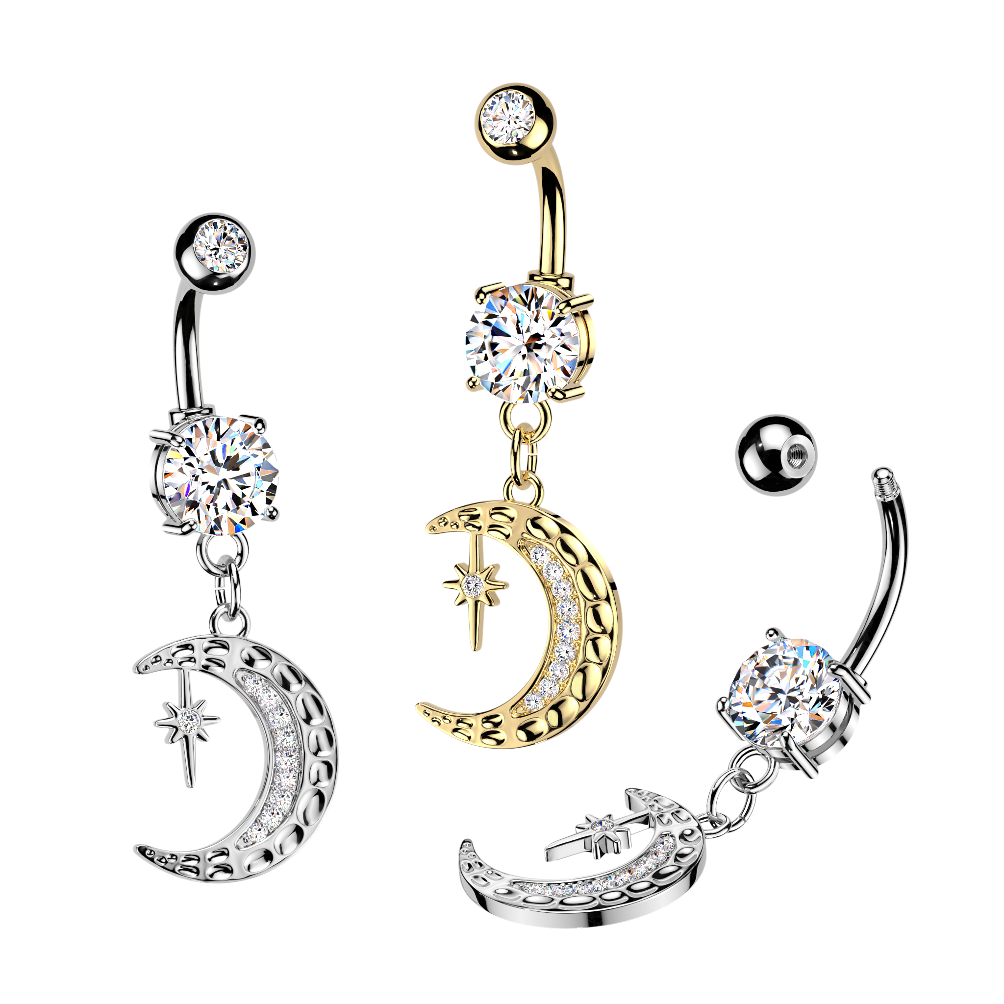 Celestial Moon Navel Jewelry