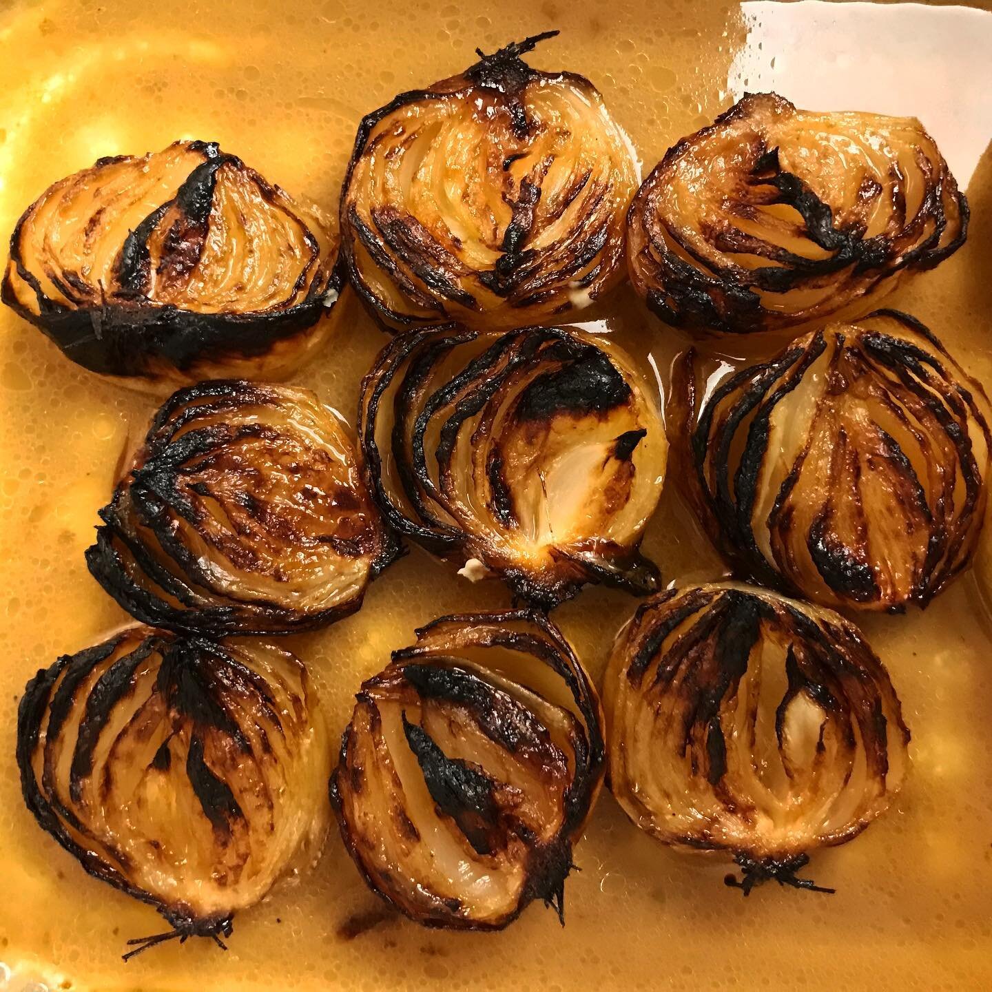 Winter is here.... Miso Braised cipollini onions. That onion-y taste to so many love/hate is from the sulfer in the onions... the same stuff that makes your eyes water. When you braised and carmelize the onion, the sulfer gets cooked off so all you a