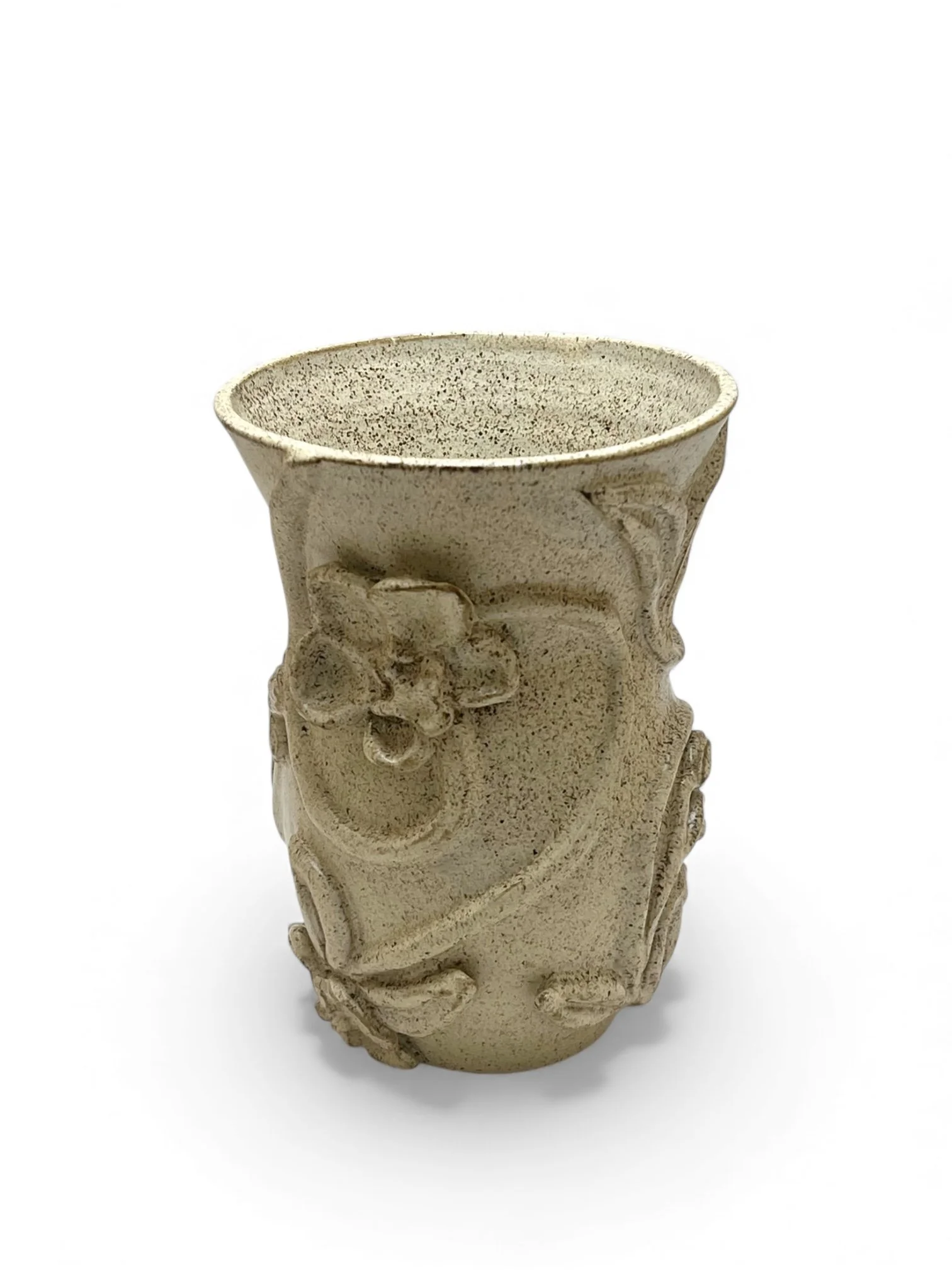 Freckled Handmade Vase with 3D Flowers