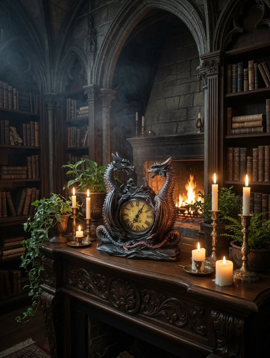 Twin Dragons Clock