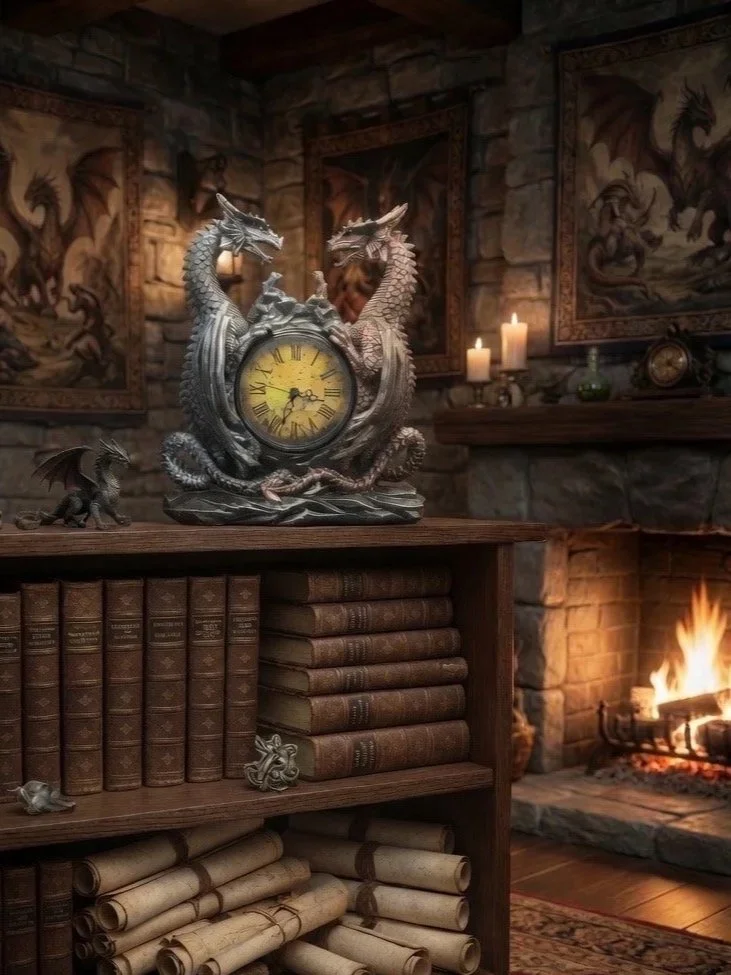 Twin Dragons Clock