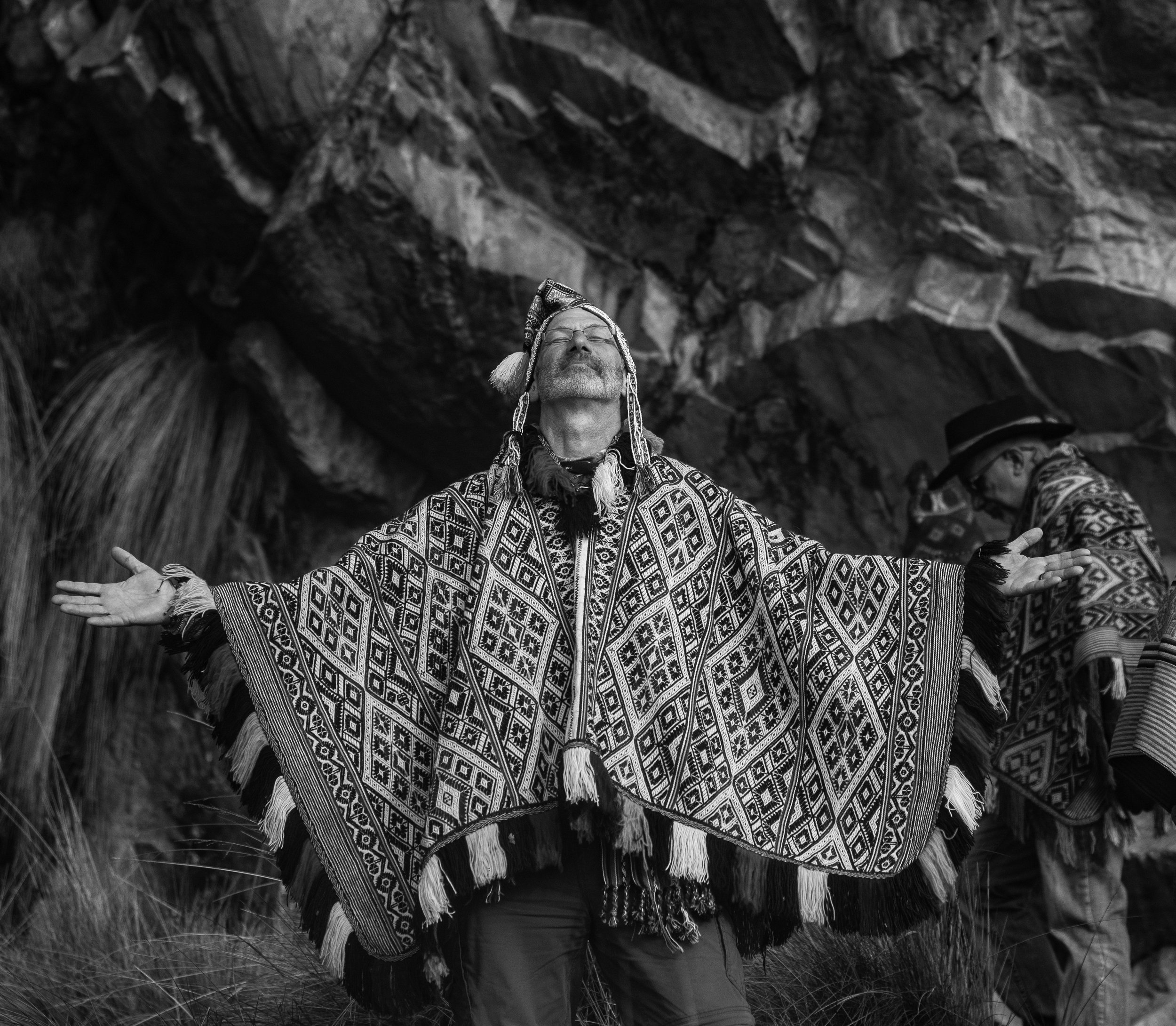 Daniel in Peru at a despacho ceremony
