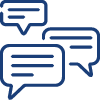 three speech bubbles
