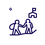 an icon of a man helping another man with a bag