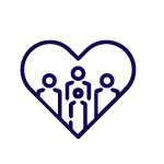an icon of people inside a heart shape