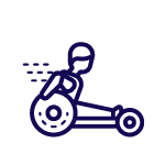 an icon of a paralympian in a wheelchair racer