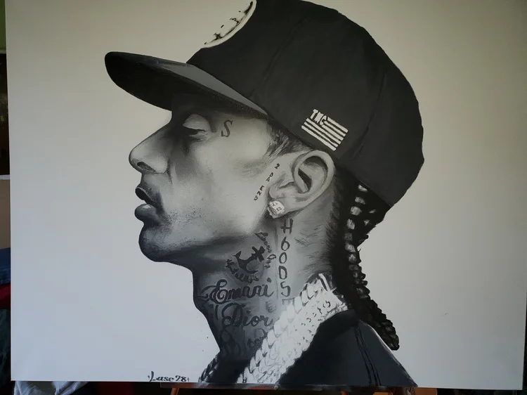 Custom indoor mural artwork for bedroom wall by Lase 28