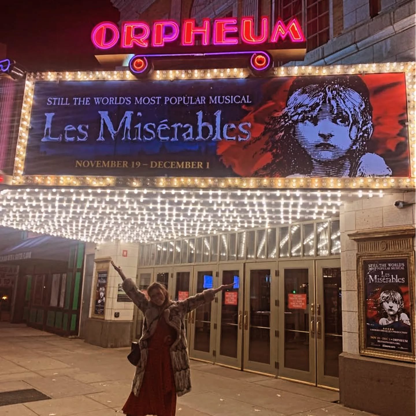 Thank you too @norwayfires for giving me the best birthday treat, my first time seeing Les Miserable! It was so good and our seats were amazing!