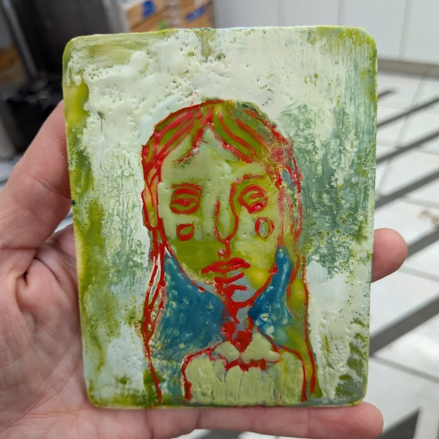 Wonderful day instructing at CAFAC today. We had our last session of encaustic and I think the students made some really awesome work and it was a really great group to spend my Wednesday mornings with this past 6 weeks. The first image is a little o