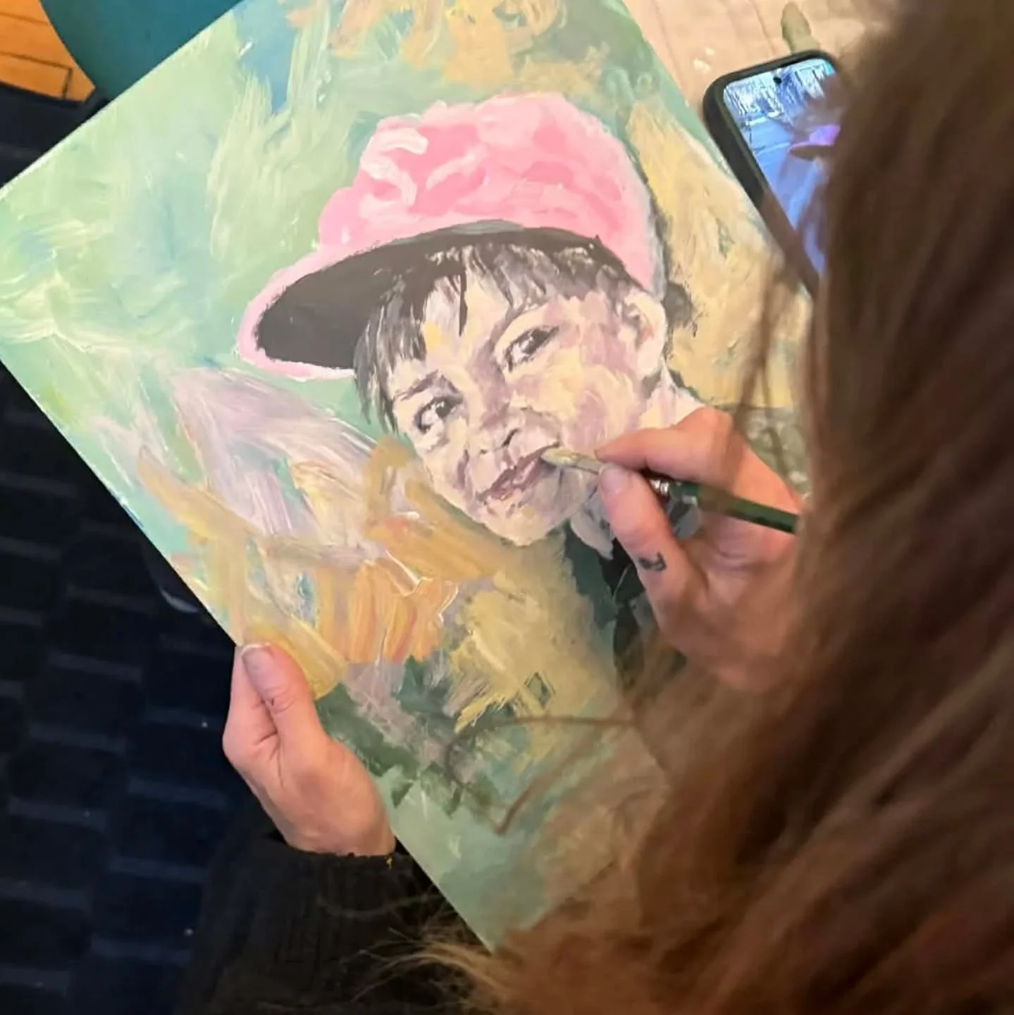 Shea requested a "self-portrait" for Christmas, giving me an excellent reason to bust out the acrylics. Boy am I rusty, but that was a lot of fun. 

Thanks for grabbing a photo @norwayfires , love you!

#acrylıcpainting #makeitdontbuyit