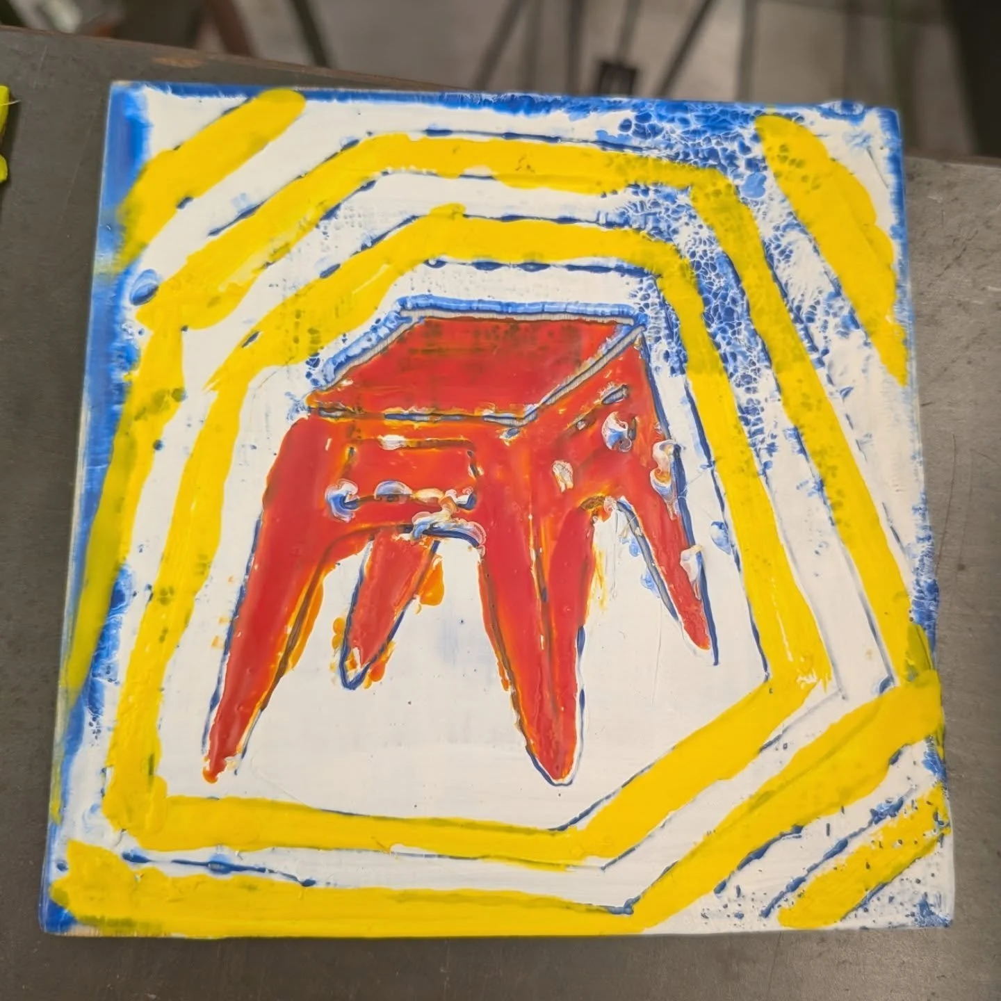 Work from the 4hr encaustic exploration workshop I lead at CAFAC today. Thanks to my students for bringing their ideas to a new medium! 

#pmworkshop 
#cafac 
#encausticart 
#ilovemyjob❤️