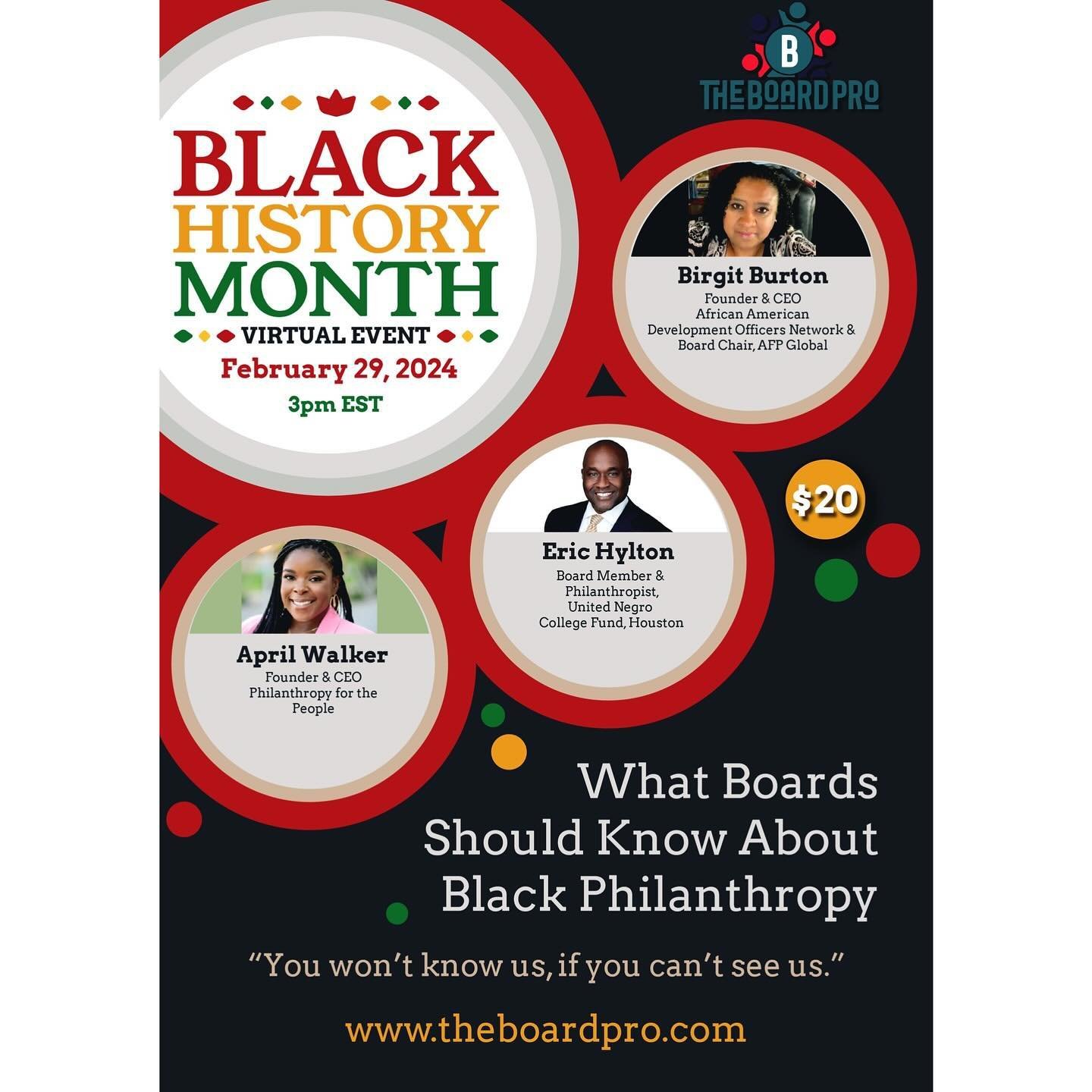 Three weeks from today I&rsquo;ll be sharing the virtual stage with these powerhouses to discuss Black philanthropy. If you serve on a nonprofit board that lacks diversity or if you are a development director with a racially homogenous donor pipeline