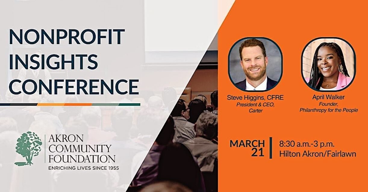 Very excited to deliver the breakfast keynote at Akron Community Foundation&rsquo;s first all-day Nonprofit Insights Conference.
Will I see you there?!