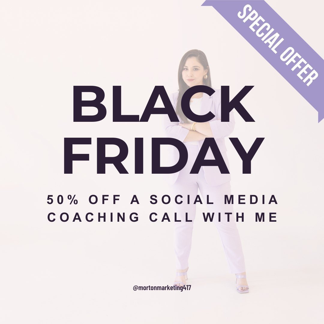 🚨 Is your social media ready to crush it in 2025? 🚨

If you&rsquo;re unsure, let&rsquo;s fix that&mdash;together.

🖤 For Black Friday through Sunday, you can book a 60-minute 1:1 Zoom Social Media Coaching Call with me for 50% off&mdash;just $125 