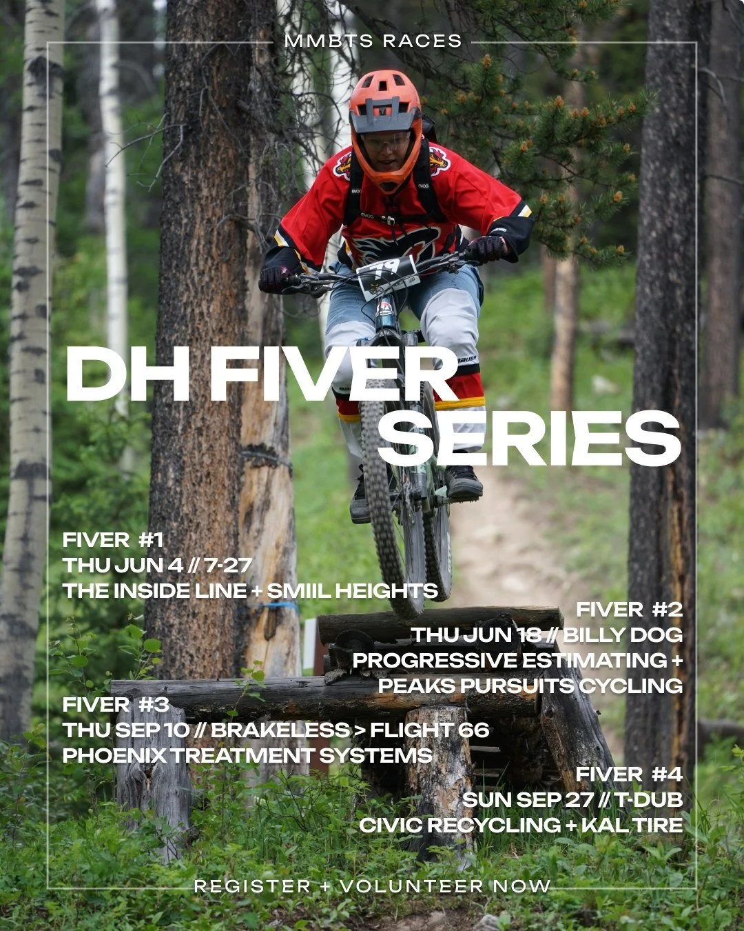 2026 MMBTS race season is almost here! Four DH Fivers, two Virtual Enduros, and a prize table that's straight-up ripping thanks to our incredible sponsors.

$5 entry. Community run. All proceeds back to the trails.

Race themes drop closer to each da