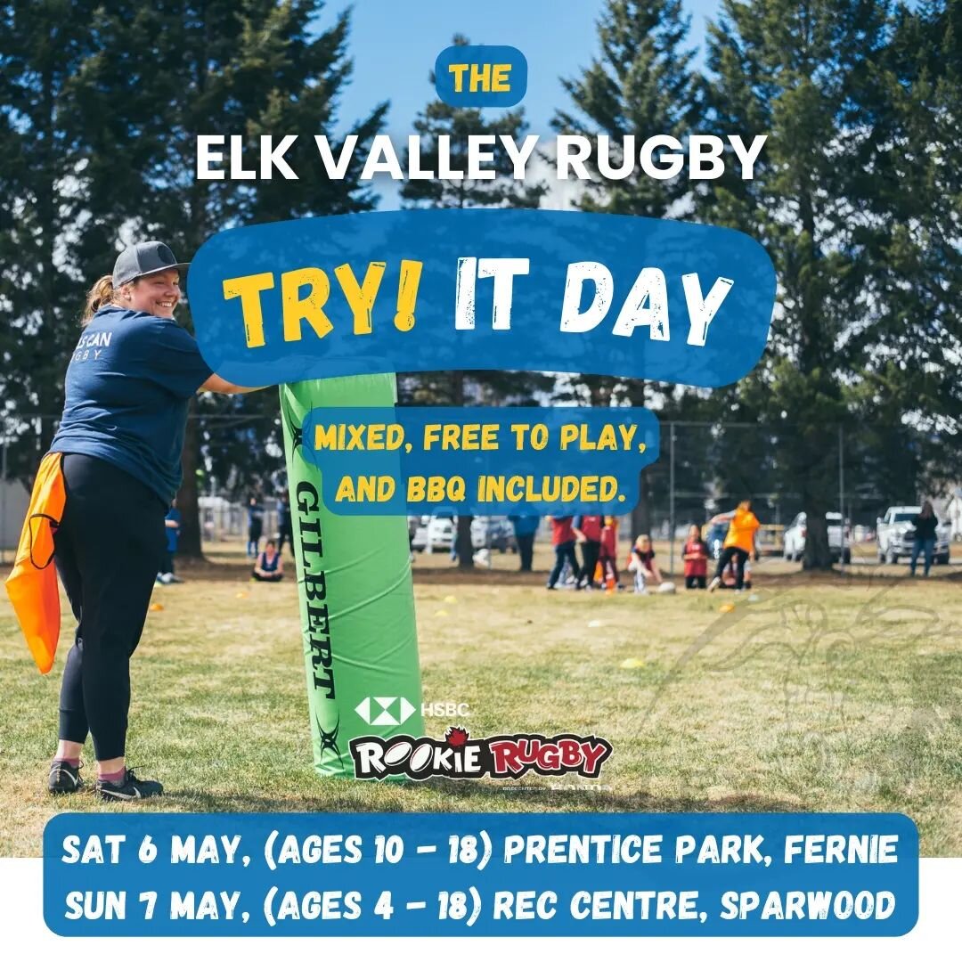 Calling all Rookies! 🙋 

We host our annual Try It Day over the weekend across Sparwood and Fernie. 

Details for age groups below:

Sat May 6 @ Prentice Park, Fernie📍

Girls 10 - 12 👧 
BBQ 12 - 1 🌭🍔
Boys 1 - 3 👦 

 &amp;

Sun May 7 @ Sparwood 