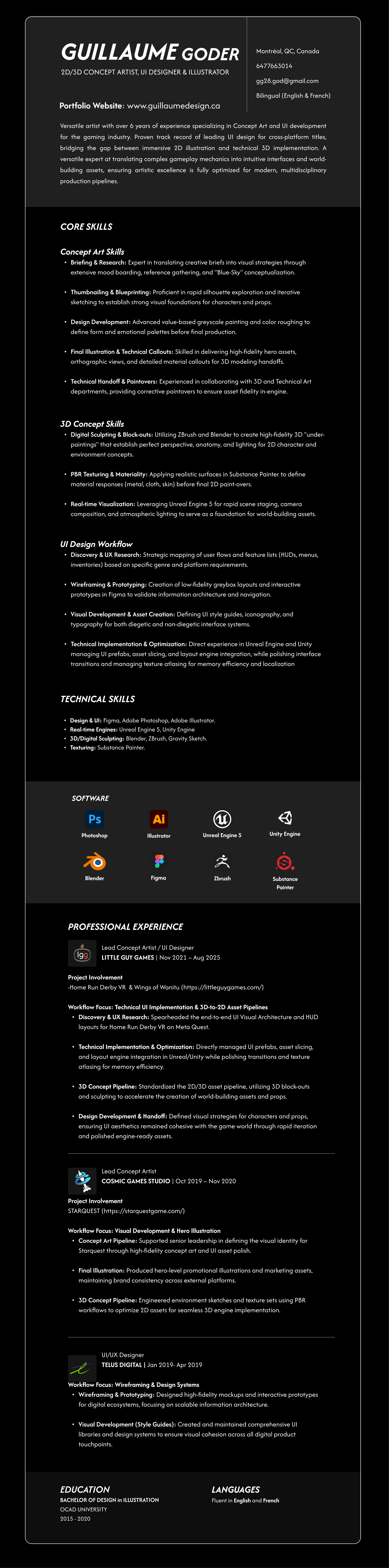 Concept Art Resume