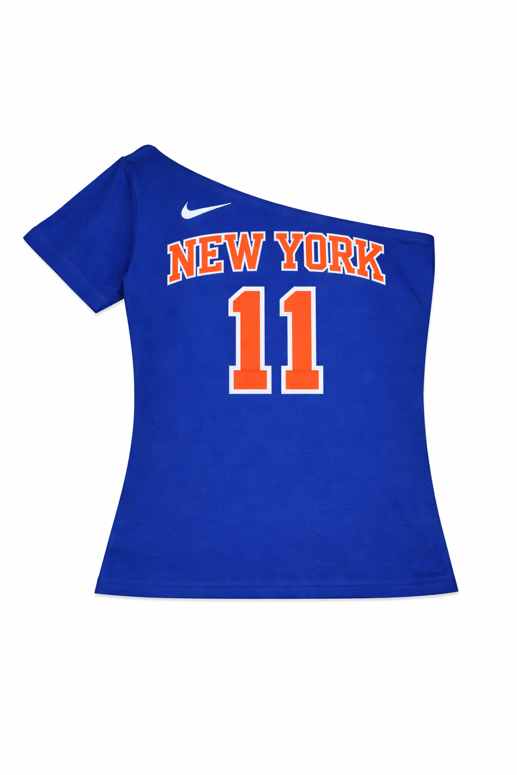 Royal blue Knicks T-shirt flat lay.png