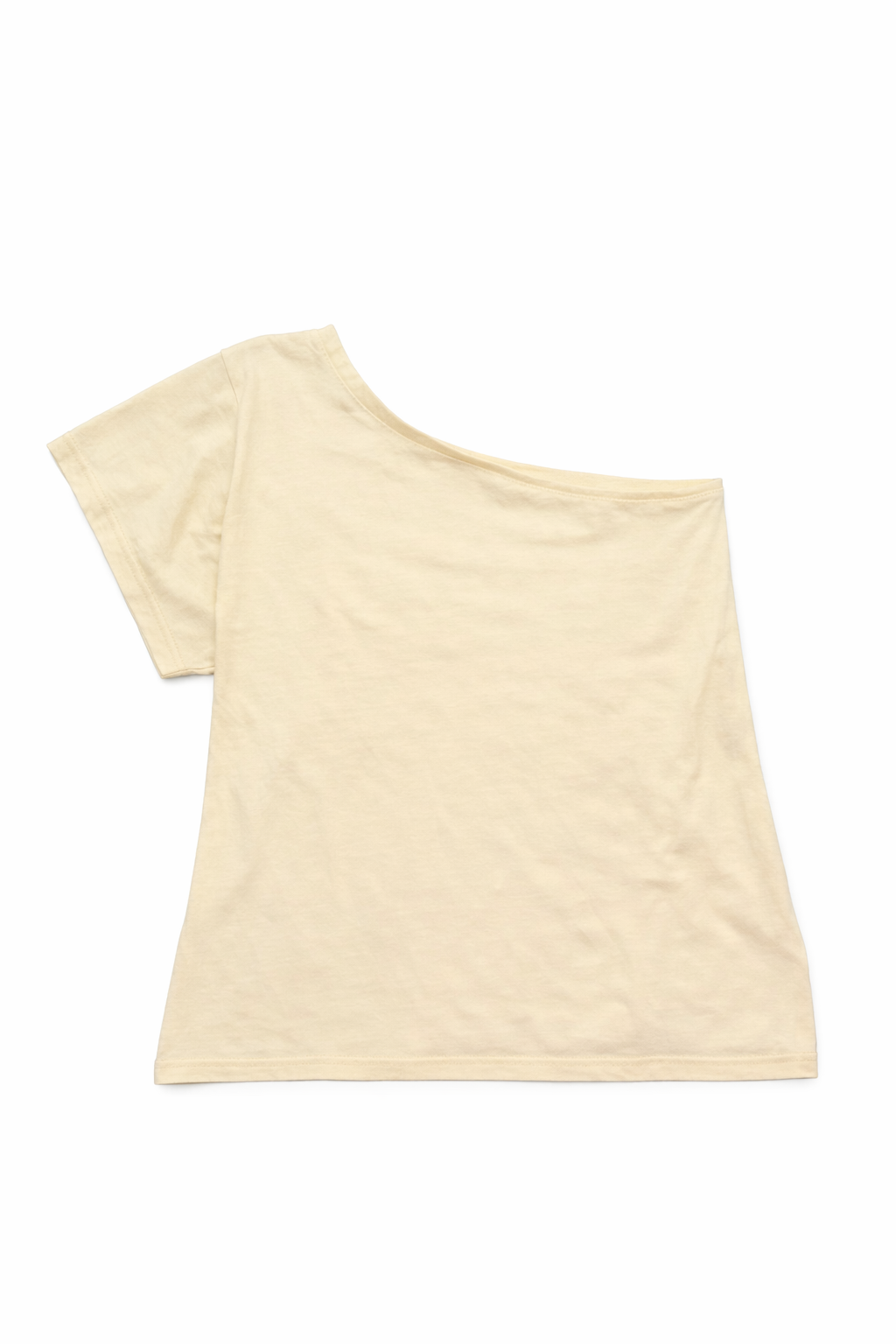 Off-shoulder cream T-shirt flat lay.png