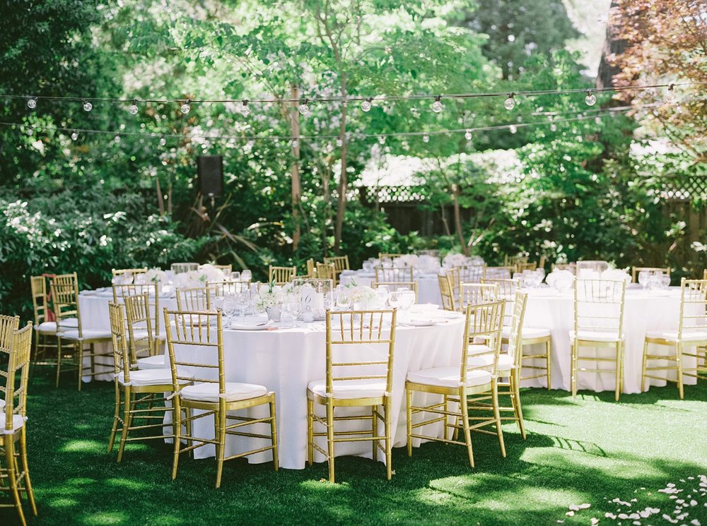 Backyard wedding tables