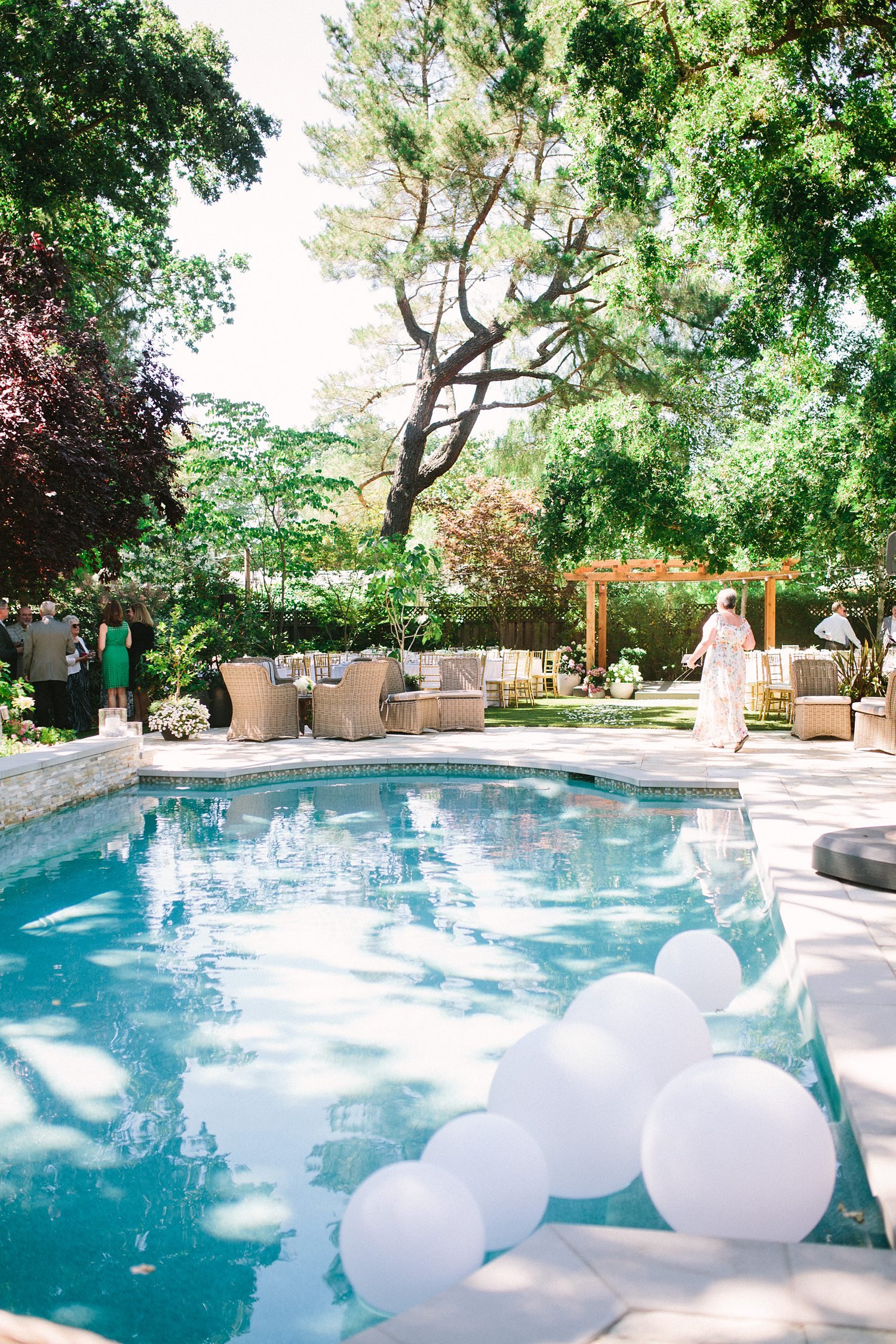 Backyard pool wedding