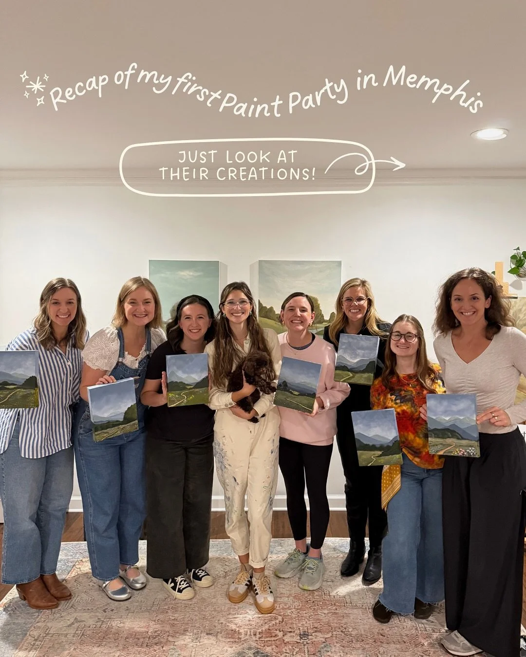 Make your birthday party a Paint Party!!! I can&rsquo;t think of anything more fun than painting with friends to celebrate a milestone, and that&rsquo;s exactly what this group did. 

I was honored to lead this sweet crew through a lovely wildflower 